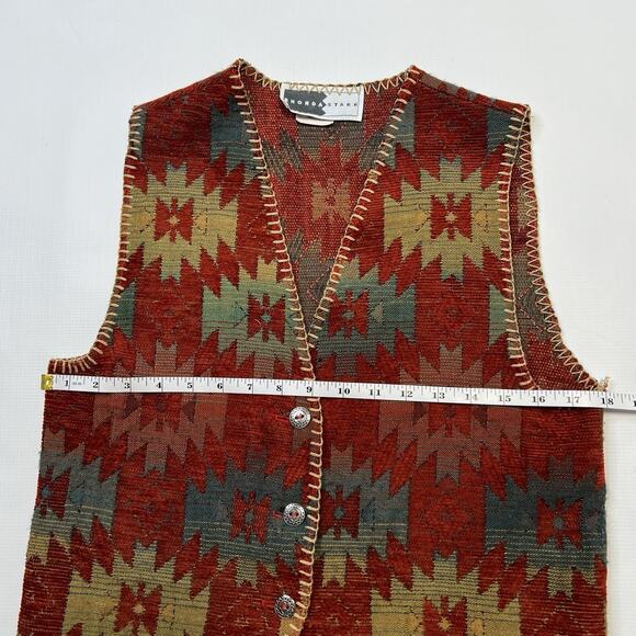 Rhonda Stark Vest Women’s Size Small Southwestern Aztec Tribal Button Front - Picture 10 of 11